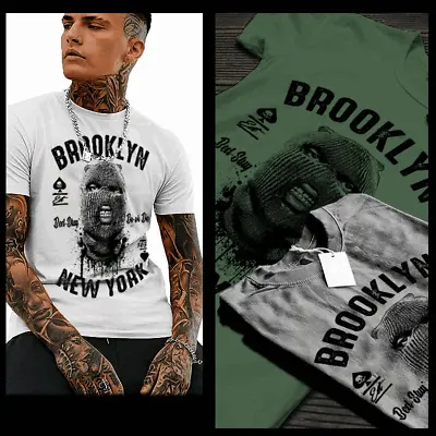 Gangster T-shirt Brooklyn Streets Urban Hip Hop Hustle Mafia Mob Thug White Tee  • $19.99