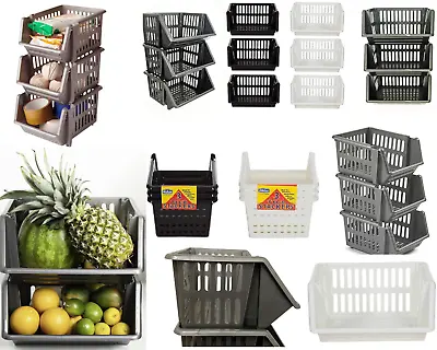 Kitchen Storage Stackable Basket Fruit Vegetable Rack Stacking Unit Rack Tier • £7.90
