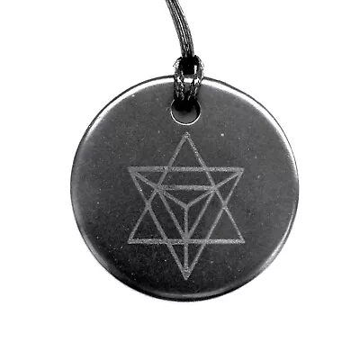 Shungite MERKABA Pendant Necklace - EMF Protection & Healing • $10.85