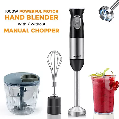 Manual Food Chopper Pull Cord Vegetable 1000W Hand Blender Kitchen Beaker Whisk • £23.85