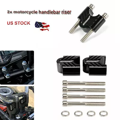 22mm 7/8  Handlebar Riser Bar Kit Motorcycle Clamp Mount For ATV Dirt Bike Black • $16.99