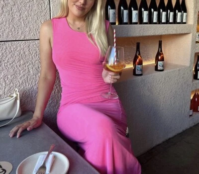 $300 • Buy Scanlan Theodore Mesh Gathered Dress 12 Pink