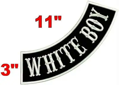 White Boy Motorcycle Biker Mc Club Vest 11  Side Bottom Rocker Patch 5 Colors • $13