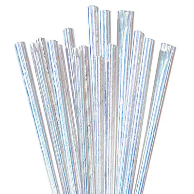 Cake Pop Party Straws - Rainbow Iridescent | Bakell® • $5.89