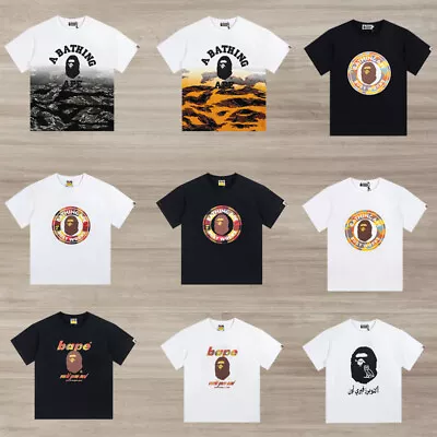 $29.62 • Buy Camo Short Sleeve T-shirt Cartoon Cotton Monkey Head Basic Tee Men Women Unisex