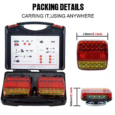 Wireless Led Rear Tail Lights Battery Operated USB Magnetic Tow Towing Trailer • $59.99