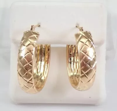 Estate Vintage For Women Women's Huggie Hoop Earrings 14K Yellow Gold Plated • $139.99