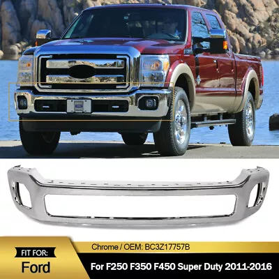 Chrome Steel Front Bumper Face Bar For 2011-2016 Ford F250 F350 F450 Super Duty • $262.10
