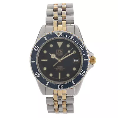 TAG Heuer 1000 Series 980.020B Black Dial 37mm Gold Two Tone Men's Watch • $449.99