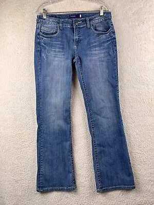 Vigoss New York Boot Jeans Sz 11 Women’s Blue Medium Wash Denim (Button Missing) • $12.99