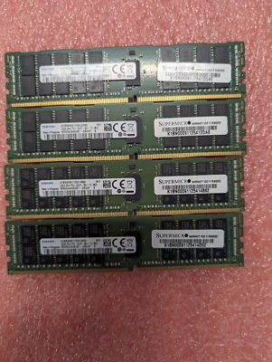 Samsung 128GB Kit (4x 32gb) 2Rx4 PC4-2400T DDR4 ECC Registered Server Memory • $245