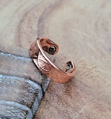 Pure Copper Magnetic Ring - Arthritis Adjustable Copper Ring Jesus Fish • $7.95