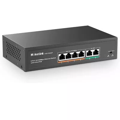 MokerLink 4 Port PoE Switch With 2 Uplink Ethernet Port 78W High Power READ DES • $12.60