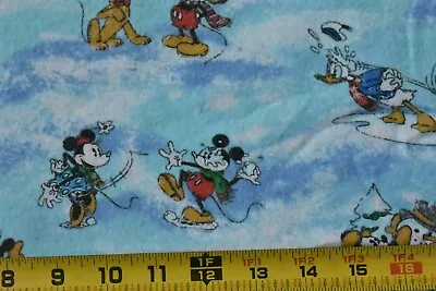 By 1/2 Yd Vintage Mickey Mouse & Friends Winter Play Flannel Springs E01 • $4.25