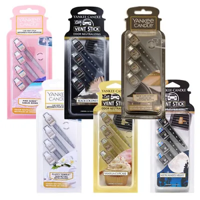 Yankee Candle 4 Pack Vent Sticks  Car Air Freshener Up To 15% Off • £5.45