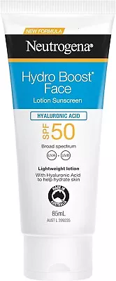 NEUTROGENA Hydro Boost Face Water Gel Sunscreen Lotion SPF50 85ml Free Ship AU • $36.99