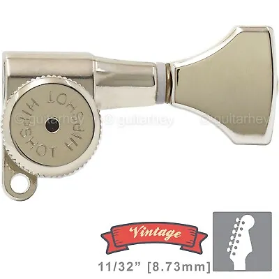 NEW Hipshot VINTAGE 6-in-Line Stag Locking Tuners HS Buttons 21/64  ID NICKEL • $89.95