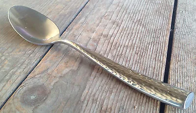 Simon Pearce Vermont Chelsea Hand Hammered Stainless 1 Place Oval Soup Spoon • $34.79