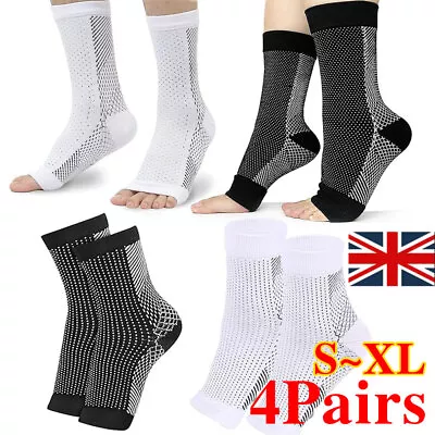 4Pairs Neuro Socks Compression Neuropathy Plantar Fasciitis Socks Medical Adult. • £4.79