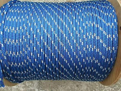 5/16  X 125' SailHalyard Line Jibsheets Double Braid Rope L Blue/ W 3600 Lb • $64.99