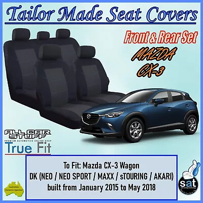 TrueFit Black Seat Covers For Mazda CX-3 (CX3) DK Wagon: From 01/2015 To 05/2018 • $173.95