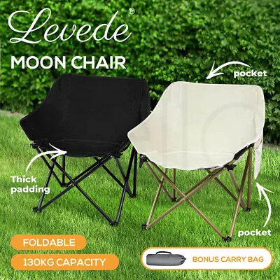 Levede Folding Camping Moon Chair Lightweight Outdoor Fishing Portable Seat • $36.99