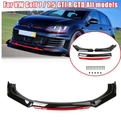 $48.73 • Buy For VW Golf MK7/7.5 GTI R Car Front Bumper Lip Chin Spoiler Splitter Body Kit