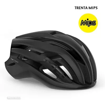 MET TRENTA MIPS Road Cycling Helmet : BLACK MATTE/GLOSSY • $299