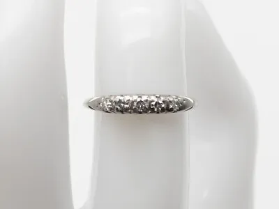 Vintage 1940s $1200 5 VS G Diamond .20ct Platinum Wedding Band Ring • $325
