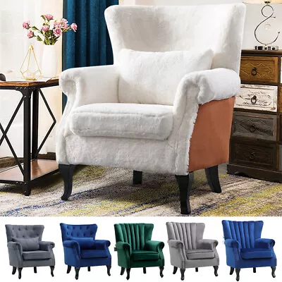 Orthopedic Upholstered High Wing Back Queen Anne Armchair Fireside Sofa Chair • £169.95