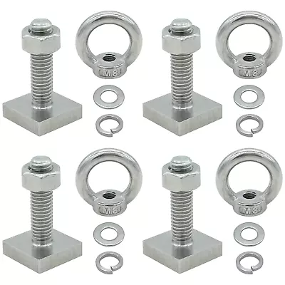 4 Count T-Bolts For Roof Rack M8 Female Thread Lifting Eye Nut With T-Slot Bolt • $20.99