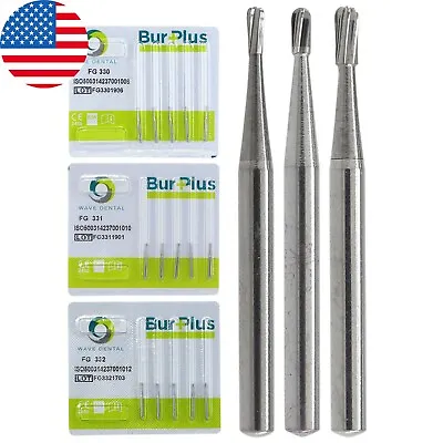 Wave Dental Carbide Burs FG 330 331 332 For High Speed Handpiece Pear Midwest • $12.59