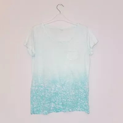 S Oliver Women's T-shirt Light Blue Ombre Cotton Pocket Size 10 • $6.20