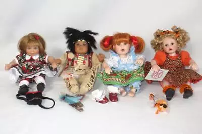 4 Pretty Marie Osmond Tiny Tot Dolls - Halloween Candi Corn + 3 Unknown • $14.99