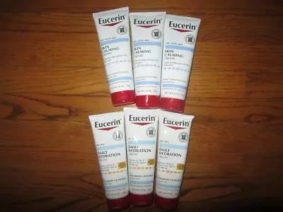 Eucerin Skin Calming & Daily Hydration Fragrance Free Creme 8 Oz Lot Of 6 NEW • $34.99
