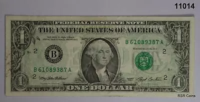 1993 $1 Federal Reserve Note Offset Reverse On Front Nice! #11014 • $149