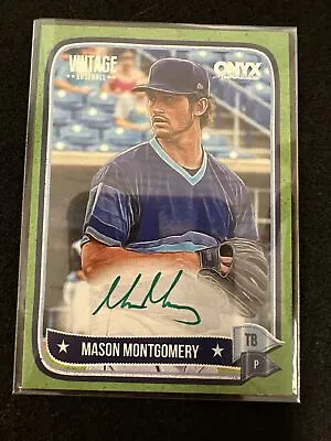 MASON MONTGOMERY 2024 ONYX VINTAGE BASEBALL ON CARD AUTO Green Parallel 38/50 • $29.99