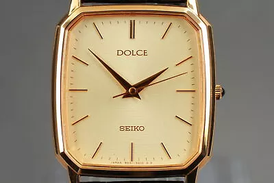 Vintage 1992 [N MINT] SEIKO Dolce 8N41-5160 Quartz Gold Mens Watch From JAPAN • $179.90