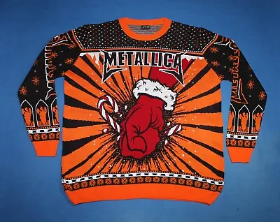 Metallica Holiday Sweater Some Kind Of Santa Christmas Sweats Jumper Men's XL • $100.87