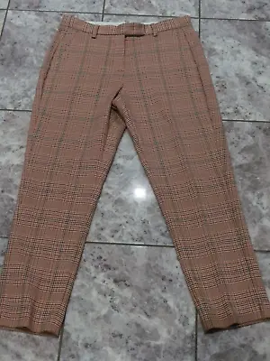 Ladies Marks And Spenser The Mia Slim Checked Trousers Size 10 • £8