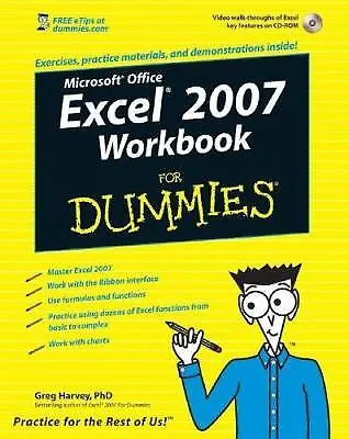 $127 • Buy Excel 2007 Workbook For Dummies® Paperback Greg Harvey