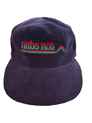 Vintage Nubs Nob Ski Resort Corduroy Purple Hat - Adjustable • $33.75