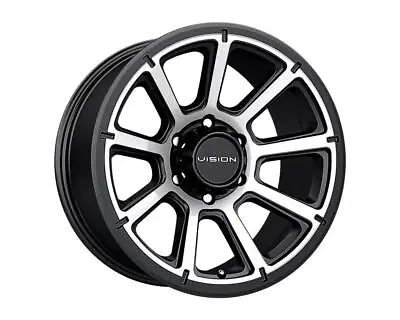 15 Inch 15x6 Vision 353 TURBINE Black Machined Wheels Rims 6x5.5 6x139.7 +0 • $521.20