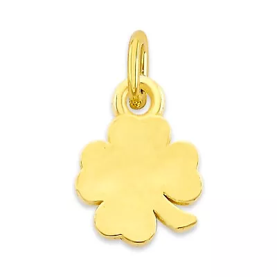 Solid Gold Four Leaf Clover Charm Cute Tiny Good Luck Charm Collectable • $35.99