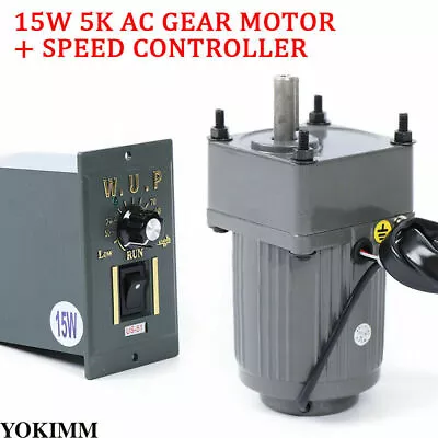 15W AC 110V Gear Motor Electric Variable Speed Reduction Controller 270 RPM 5K • $61