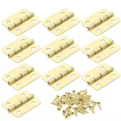 10x Kitchen Cabinet Door 4 Holes Drawer Hinges Jewelry Box Furniture 18x16mm • $13.92