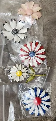 5 Beautiful Vintage Enamel Flower Brooches A+++ • $14.99