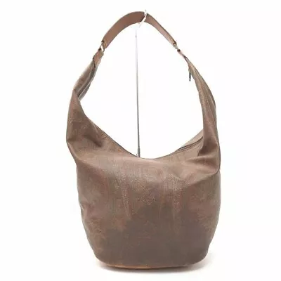 ETRO Paisely Hobo Bag PVC Leather Brown Top Handle All-over Pattern One Shoulder • $67.76