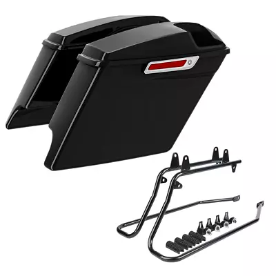 Extended Saddlebags 5  X 7 Speaker Grill & Bracket Fit For Harley Softail 84-17 • $339.50