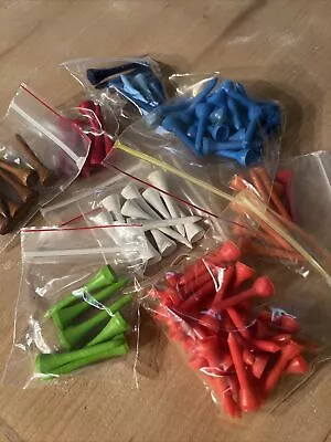 Vintage Golf Tees Golf Tee Lot Bundle Over  30 Various Colors Arts Crafts • $6.50